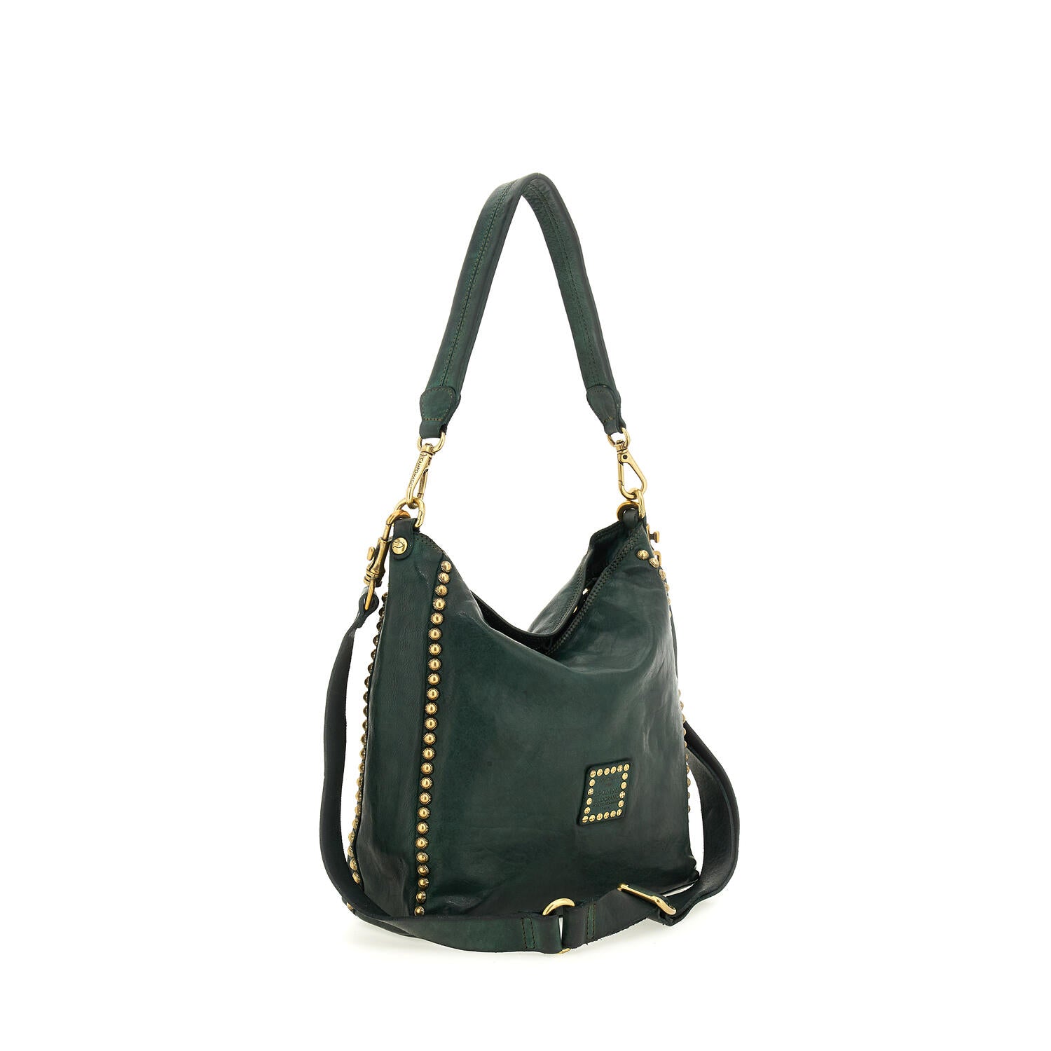 Cowhide skuldertaske - Green Bottle